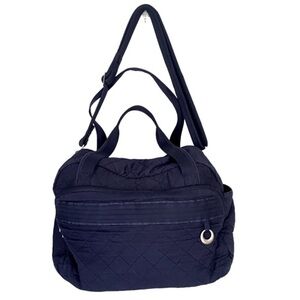 TRAVELON Anti-Theft RFID-Blocking Quilted Shoulder Duffle Bag, Navy Blue